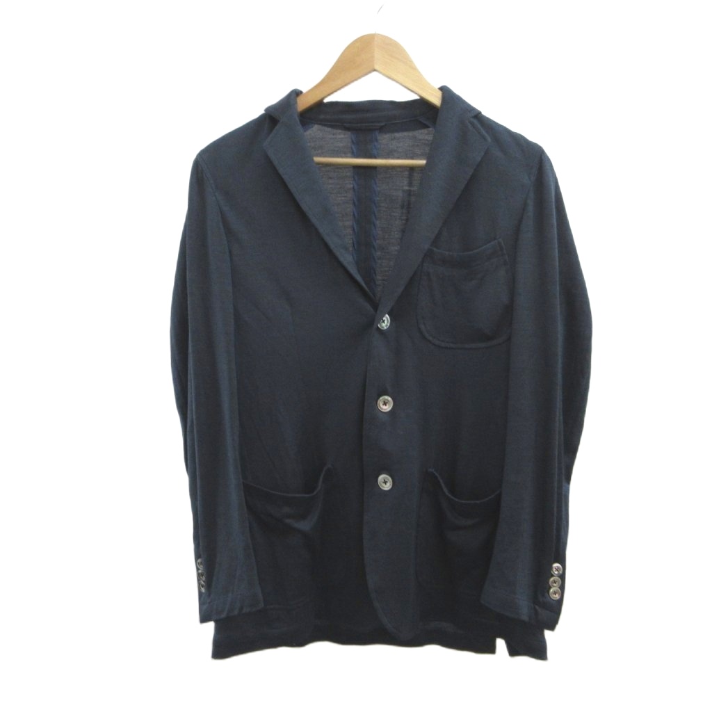 【中古】リングヂャケット RING JACKET テーラードジャケット 上着 麻 リネン 44 紺 ネイビー 無地 長袖 パッチポケット /YU ■GY62 メンズ 【ベクトル 古着】 260520｜ブランド古着の買取販売ベクトル