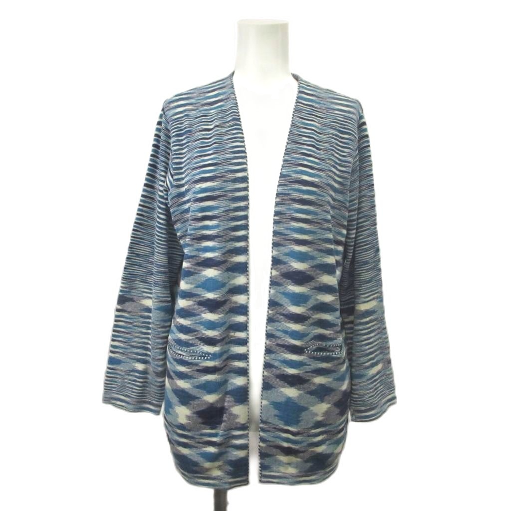 【中古】ミッソーニ MISSONI ジレー 青 青み 水色 白 白いこと 幾何学学飾りつけ 否色つや 長袖 /NP ■GY62 レディース 【ベクター 古着】 260519