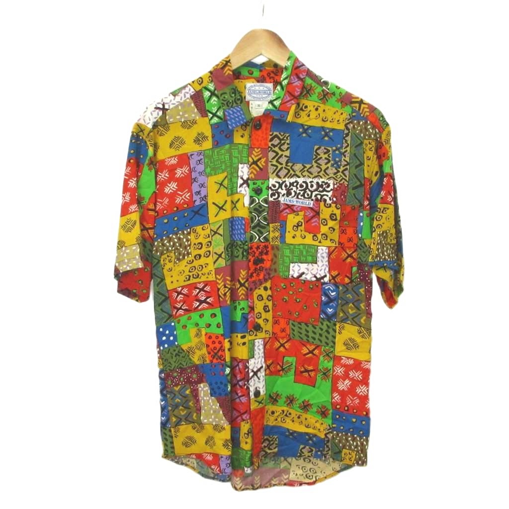 【中古】ジャムズワールド JAMS WORLD ヴィンテージ アロハシャツ S マルチカラー パッチワーク柄 半袖 レギュラーカラー レーヨン /NP ■GY70 メンズ 【ベクトル 古着】 260620|ブランド古着の買取販売ベクトル