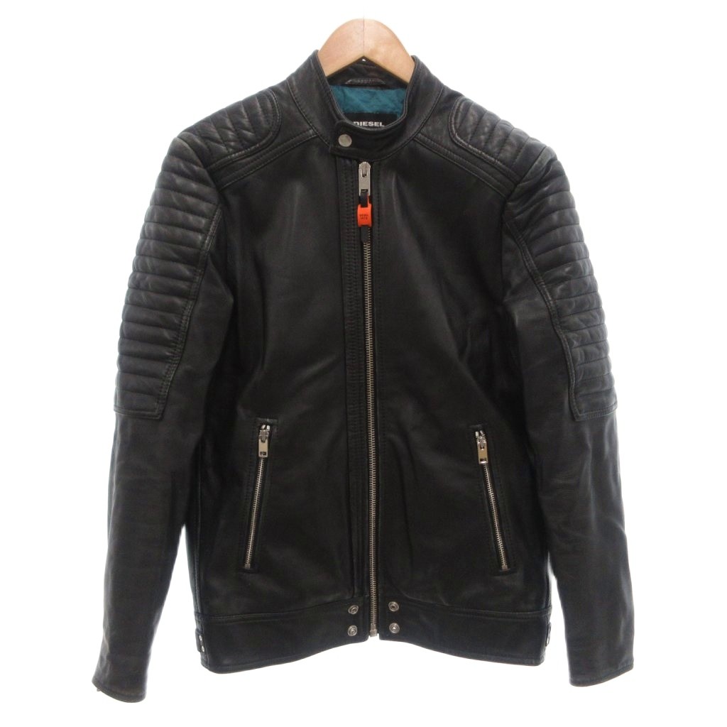 【中古】ディーゼル DIESEL シングル ライダースジャケット 革ジャン レザー 羊革 S 黒 ブラック /FF ■GY74 メンズ 【ベクトル 古着】 260612｜ブランド古着の買取販売ベクトル