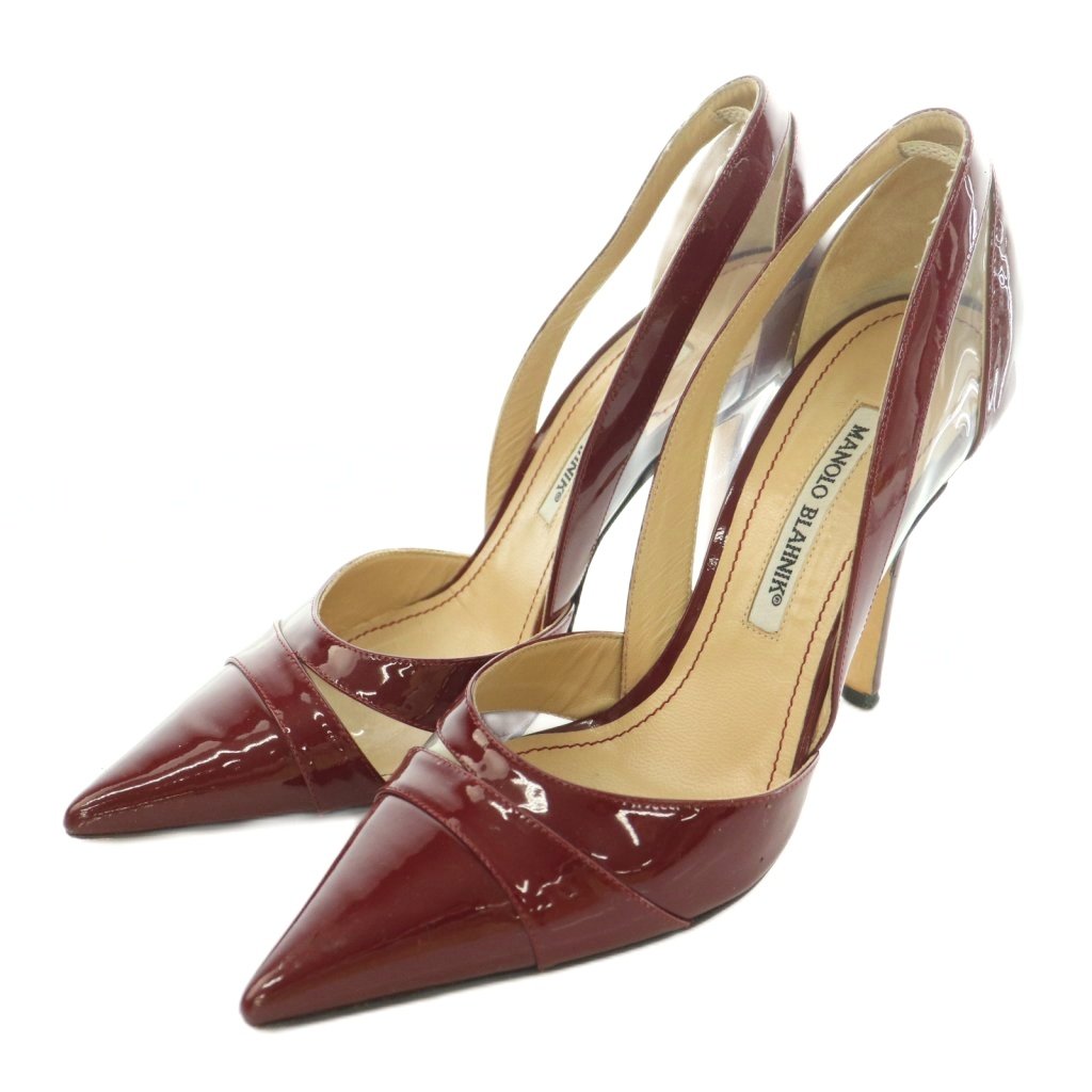 【中古】マノロブラニク MANOLO BLAHNIK パンプス ポインテッドトゥ ピンヒール エナメル ワンカラー 38 赤 レッド /BB ■GY62 レディース 【ベクトル 古着】 260531｜ブランド古着の買取販売ベクトル