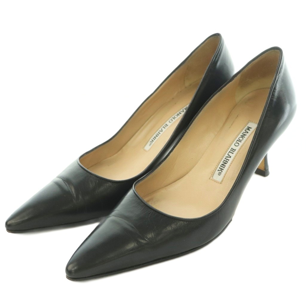 【中古】マノロブラニク MANOLO BLAHNIK パンプス ポインテッドトゥ ハイヒール レザー ワンカラー 35.5 黒 ブラック /BB ■GY62 レディース 【ベクトル 古着】 260531|ブランド古着の買取販売ベクトル
