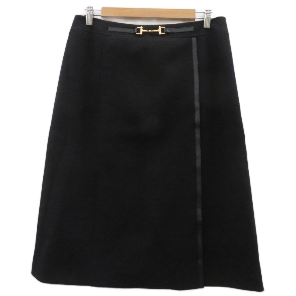 【中古】セリーヌ CELINE フレアスカート ウール 46 黒 ブラック ミモレ丈 /HO52 ■ECA006 レディース 【ベクトル 古着】 260630｜ブランド古着の買取販売ベクトル