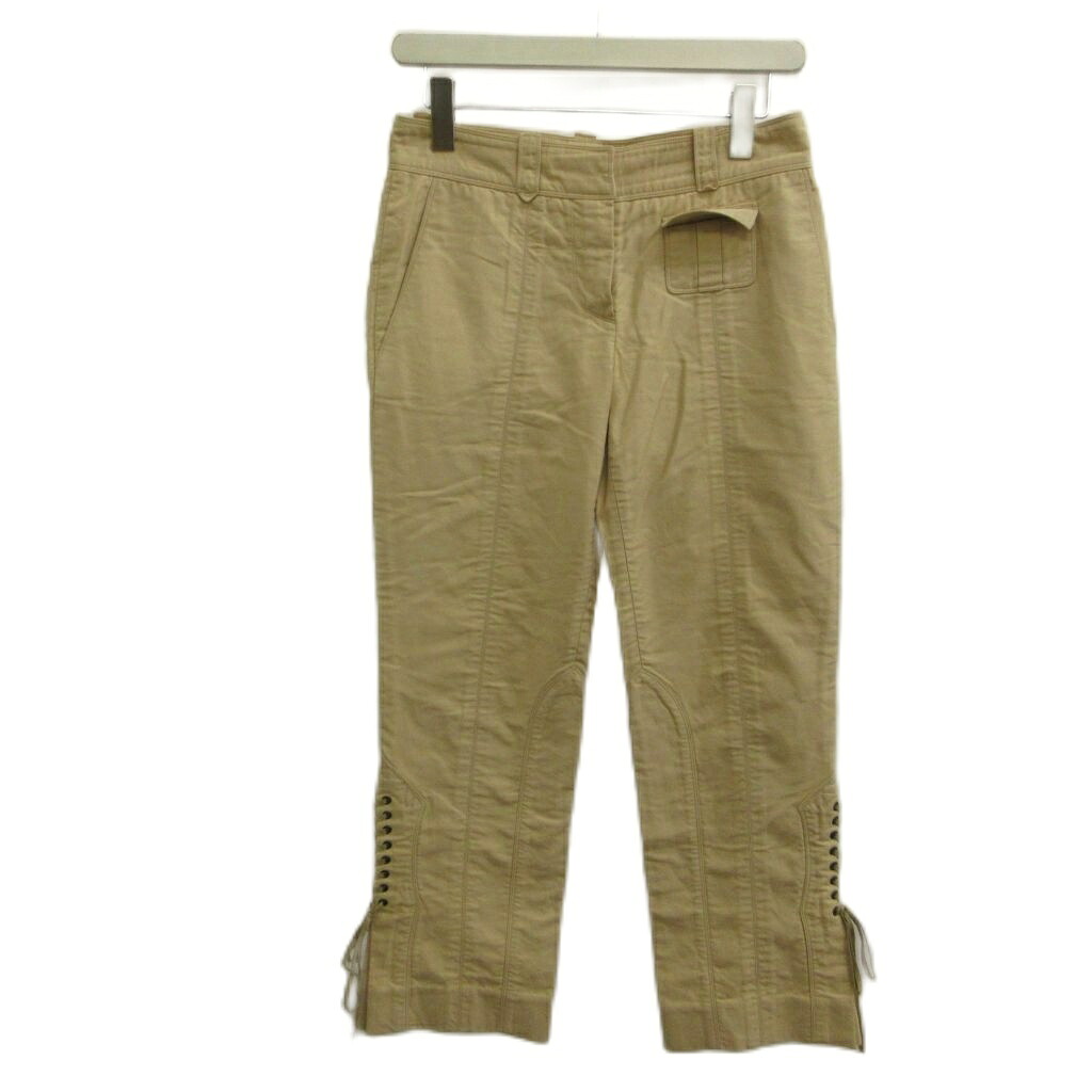 【中古】ルイヴィトン LOUIS VUITTON クロップドパンツ 36 ベージュ 編み上げ 七分丈 /PP ■GY62 レディース 【ベクトル 古着】 260617|ブランド古着の買取販売ベクトル