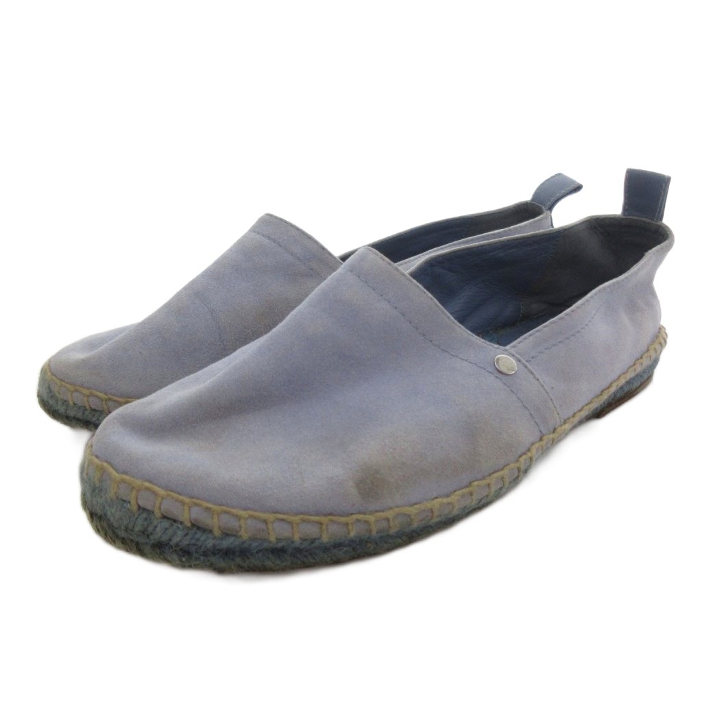 【中古】エルメス HERMES スリッポン シューズ エスパドリーユ スエードクロス 41 水色 ともし火青色 /FF ■GY62 メンズ 【ベクター 古着】 260617