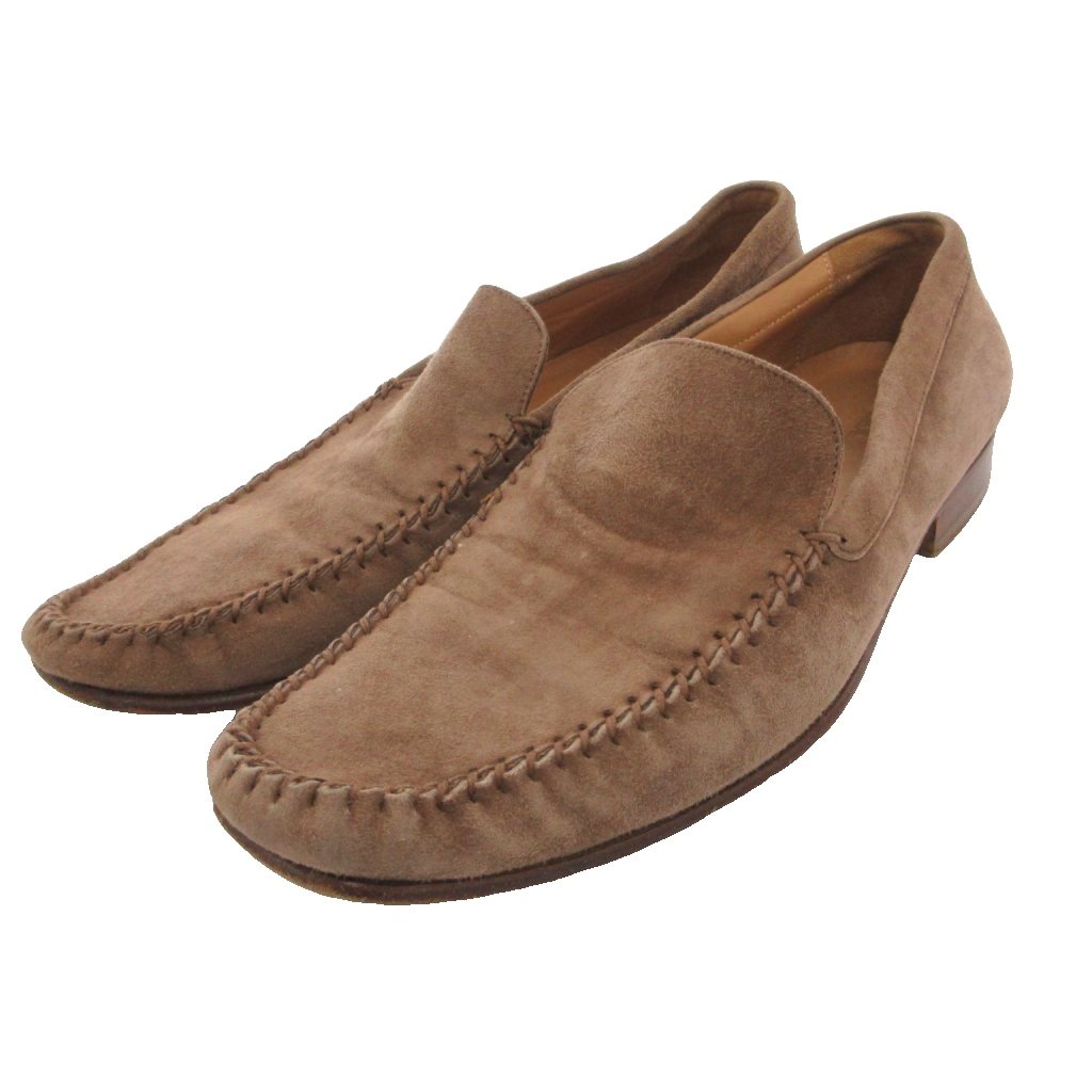 【中古】ジョルジオアルマーニ GIORGIO ARMANI ローファー スリッポン シューズ 43.5 茶 ブラウン モカシンステッチ スエード スウェード /SD ■GY62 メンズ 【ベクトル 古着】 260620|ブランド古着の買取販売ベクトル