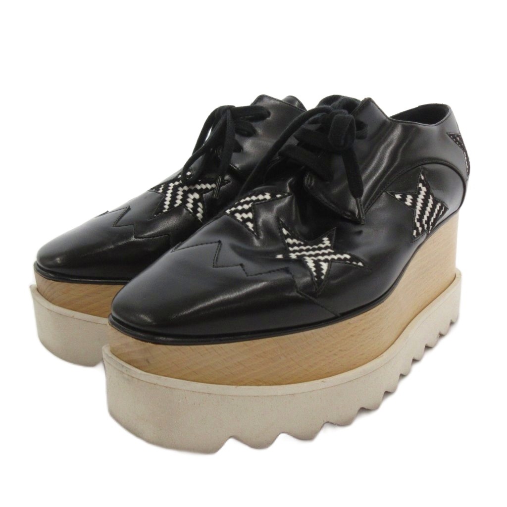 【中古】ステラマッカートニー STELLA McCARTNEY エリス スター スニーカー シューズ ローカット 厚底 レザー 36 黒 ブラック /FF ■GY62 レディース 【ベクトル 古着】 260617|ブランド古着の買取販売ベクトル