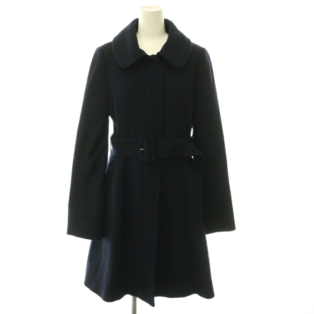 【中古】未使用品 ブルーレーベルクレストブリッジ BLUE LABEL CRESTBRIDGE ステンカラーコート アウター ベルト付き チェック裏地 40 ネイビー /CX ■GY53 レディース 【ベクトル 古着】 260706｜ブランド古着の買取販売ベクトル