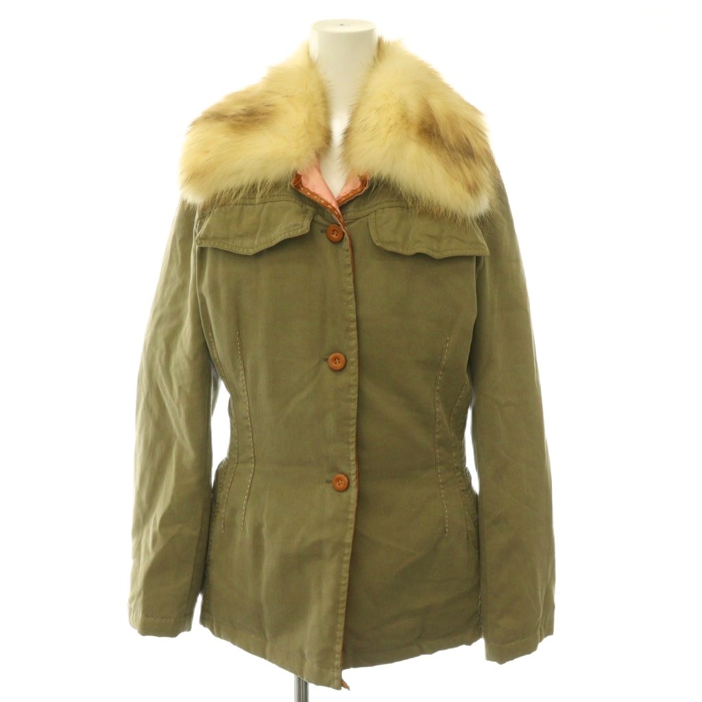【中古】エルマノシェルビーノ ERMANNO SCERVINO ダウンジャケット ファー ミリタリー アウター 42 カーキ /HS ■GY62 レディース 【ベクトル 古着】 260714｜ブランド古着の買取販売ベクトル 12,337円