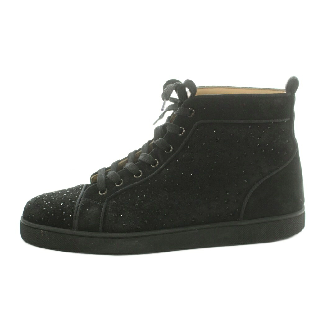 【中古】クリスチャンルブタン Christian louboutin ラインストーン ハイカットスニーカー シューズ 44 29.0cm 黒 ブラック /MI ■GY62 メンズ 【ベクトル 古着】 260724｜ブランド古着の買取販売ベクトル