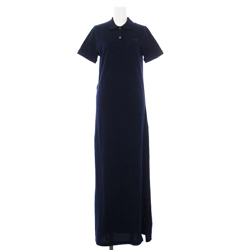 【中古】プラダ PRADA 23SS ピケ MIDI御召しもの ポロ衣裳 半袖 ロング 36 紺 米国海軍 33579 ■SH レディース 【ベクター 古着】 250313