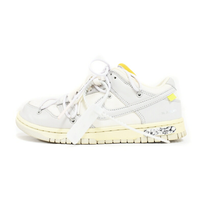 【中古】ナイキ NIKE 象牙色 OFF-WHITE DUNK LOW 1 OF 50 49 ダンクロー スニーカー US8 白 白いこと DM1602-123 メンズ 【ベクター 古着】 250417