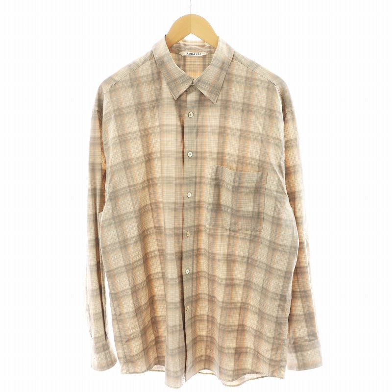 楽天市場】【中古】AURALEE SUPER LIGHT WOOL CHECK SHIRTS