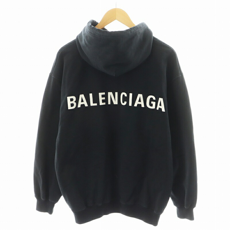 美品!2XLサイズ★バレンシアガ バックロゴ パーカー メンズ ブラック 楽天市場】バレンシアガ 19SS/バックロゴオーバーサイズパーカー