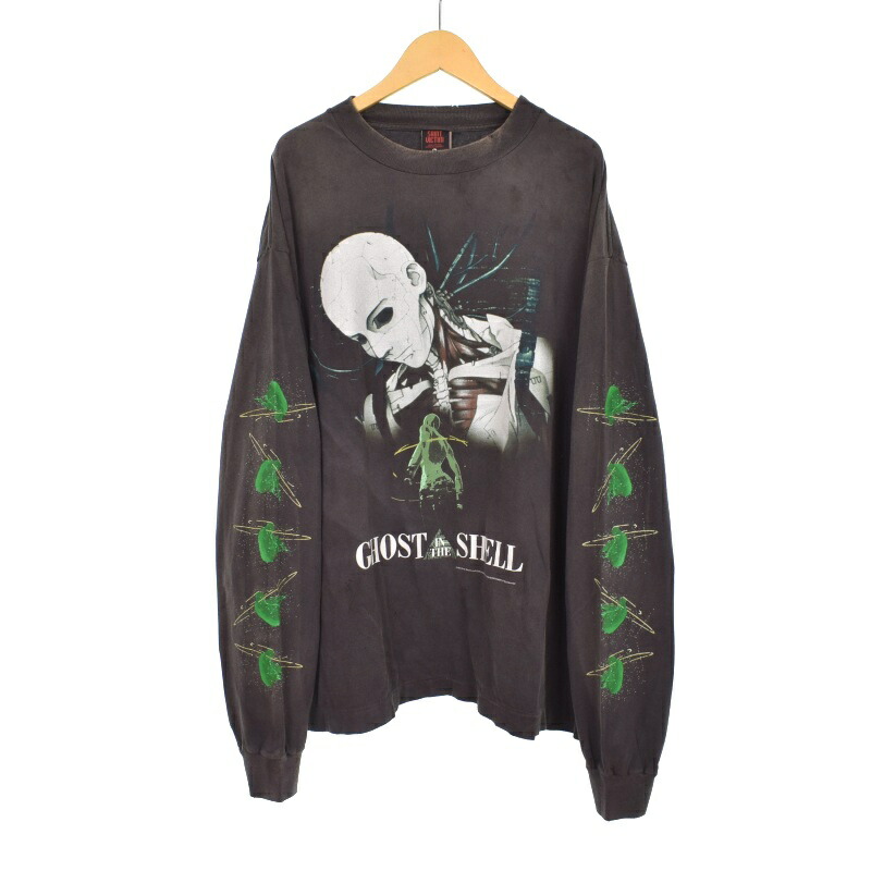 【中古】未使用品 セントマイケル SAINTMICHAEL 24AW GS_LS TEE 攻殻機動隊 ロングスリーブ Tシャツ カットソー ロンT プリント ダメージ加工 XL グレー SM-YS1-0000-C33 ☆AA★ メンズ 【ベクトル 古着】 250802