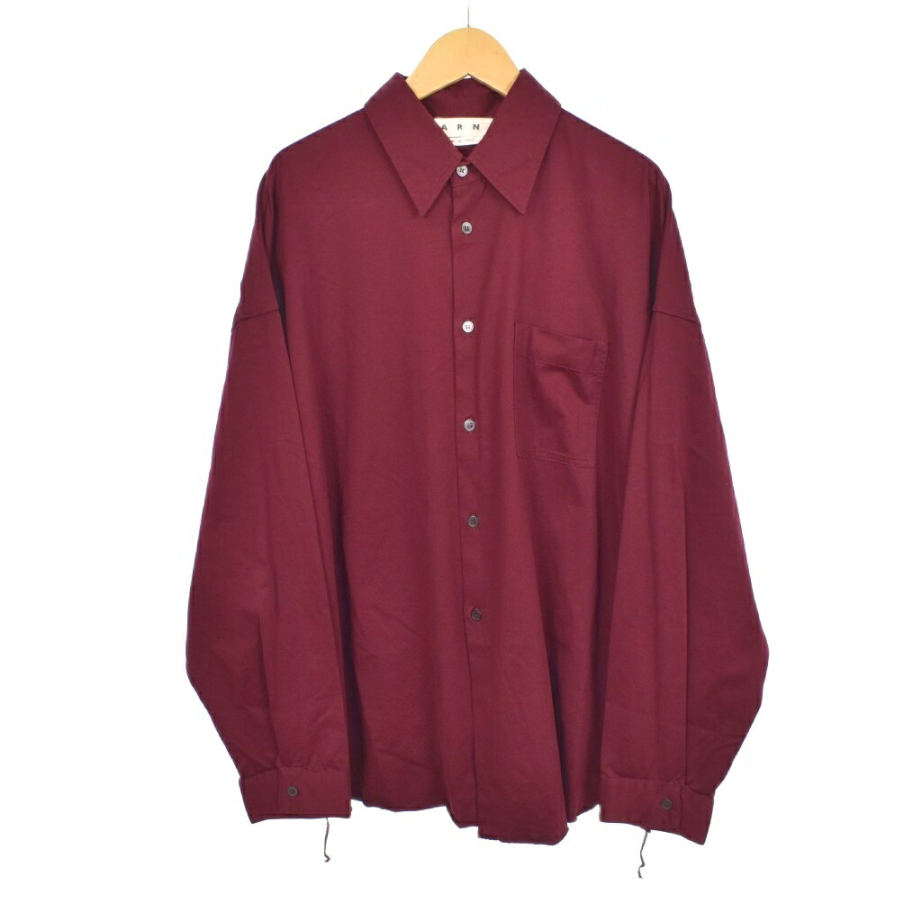 【中古】マルニ MARNI 19SS オーバーサイズシャツ 長袖 44 ボルドー CUMU0046A0 S23413 【ベクトル 古着】 250825