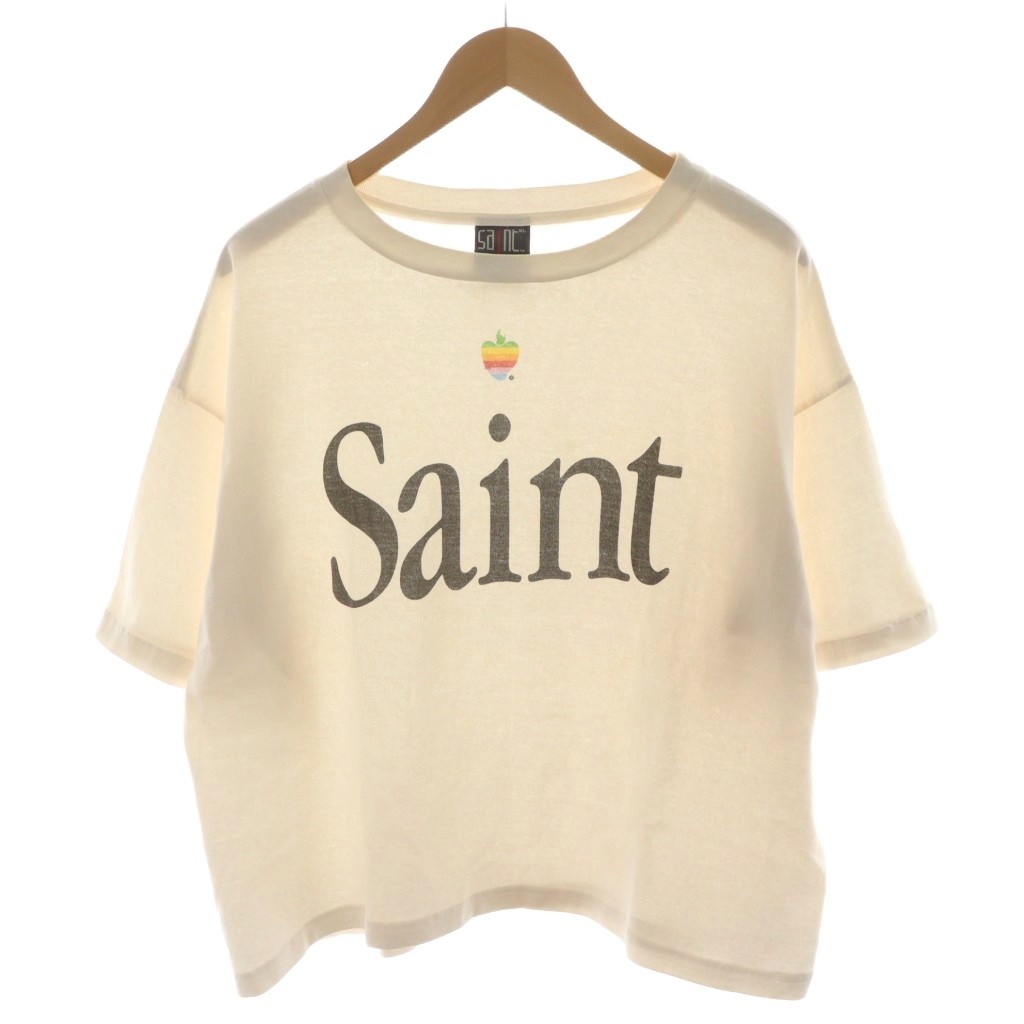 【中古】セントマイケル SAINTMICHAEL HEART SAINT Tシャツ カットソー 半袖 ロゴ XL ベージュ SM-A23-0000-005 /AN30 ☆AA★ メンズ 【ベクトル 古着】 250916