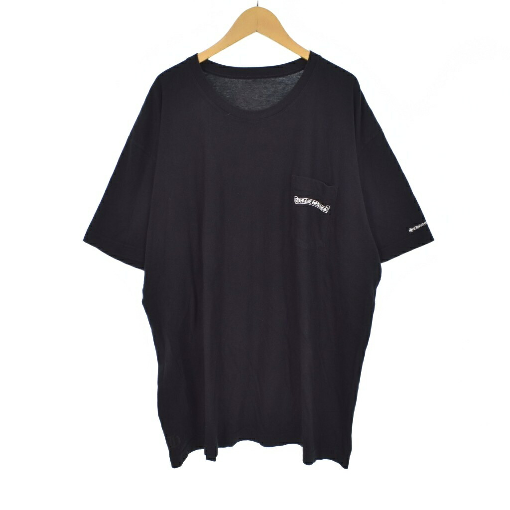 【中古】クロムハーツ CHROME HEARTS スクロール付け紙 ロゴタイプ 刷り上げる ティーシャツ カットソー 半袖 XXL 黒 黒いこと ☆AA★ メンズ 【ベクター 古着】 250927