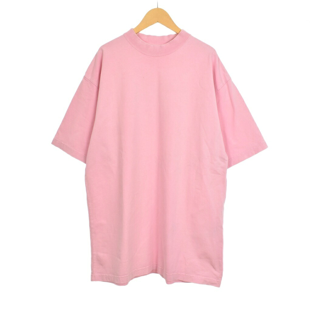 【中古】バレンシアガ BALENCIAGA 22年製 BB PARIS Oversize T-shirt オーバーサイズ Tシャツ 半袖 ロゴ XS ピンク 739784 ☆AA★ メンズ 【ベクトル 古着】 251013