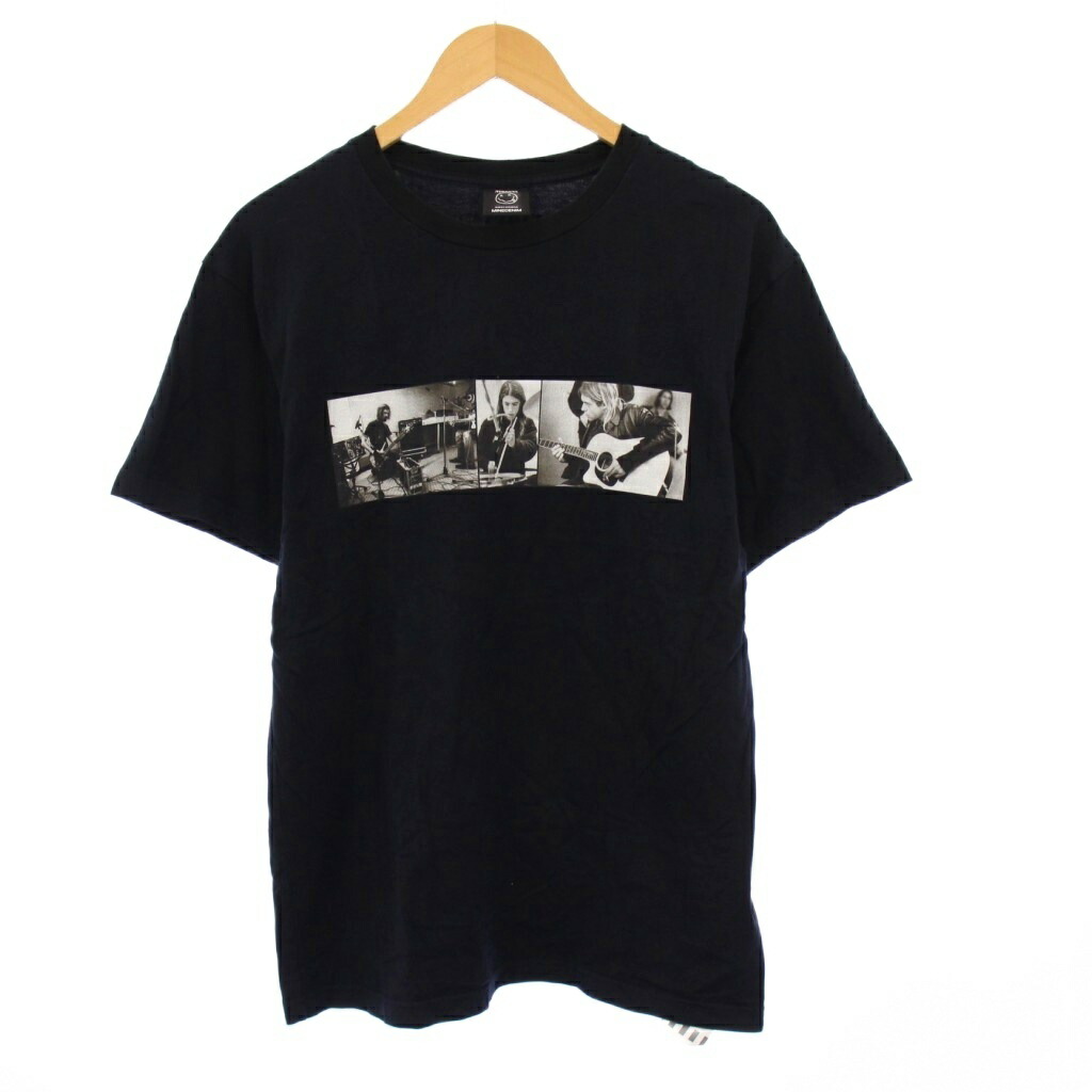 【中古】マインデニム MINEDENIM Nirvana ML Photo Tee フォトプリントTシャツ カットソー 半袖 M 黒 MND-NV008-99-M2 /KH メンズ 【ベクトル 古着】 251010