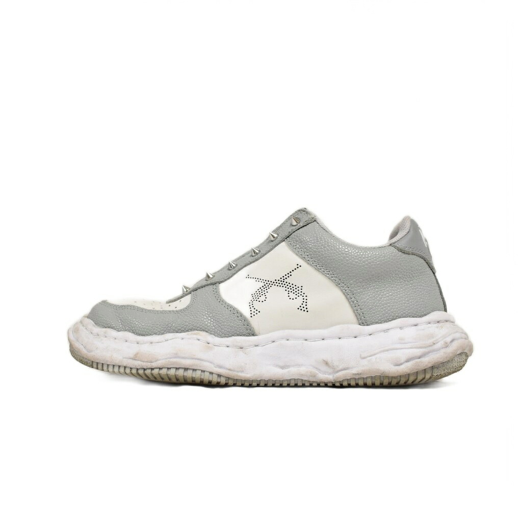 【中古】ミハラヤスヒロ MIHARA YASUHIRO ロアーガンズ roarguns WAYNE Original Sole Studes Leather Low Cut Sneakers オリジナルソール 置き目取りすてる スニーカー 41 薄墨色 C11FW706 ☆AA★ メンズ 【ベクター 古着】 251011