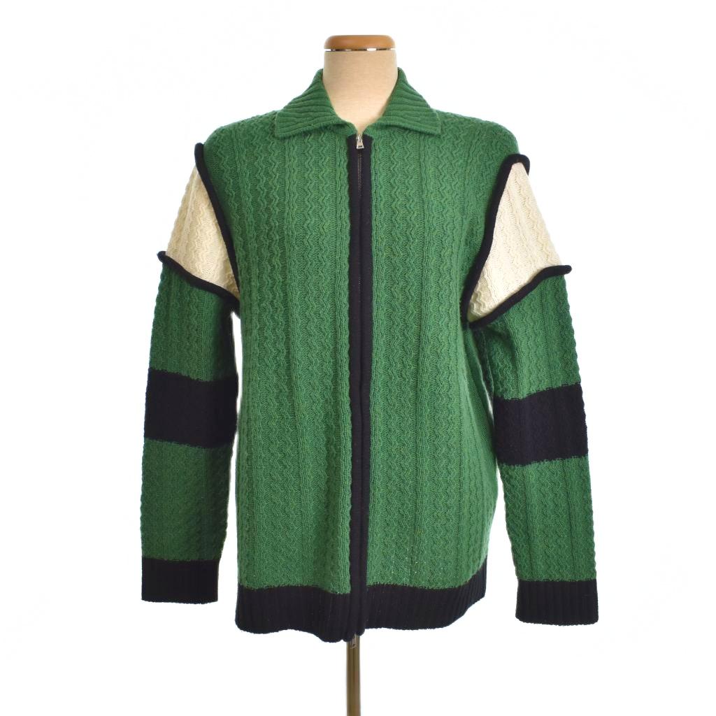 【中古】プランシー PLAN C LONG SLV CARDIGAN WITH ZIP カーディガン ジップアップ 緑 グリーン ☆AA★ レディース 【ベクトル 古着】 251016