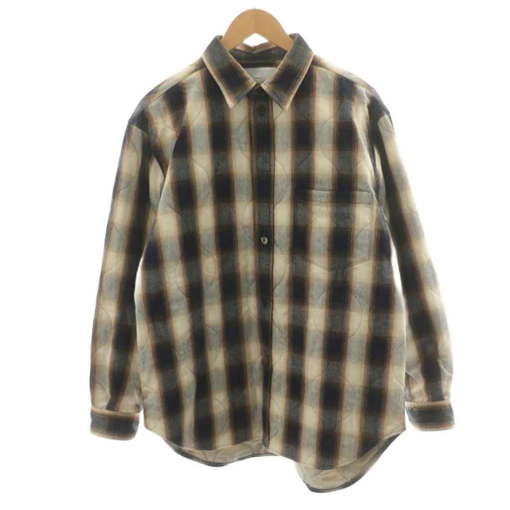 【中古】シュガーヒル SUGARHILL 23AW チェックシャツ 長袖 白 ホワイト 紺 ネイビー /AN57 ☆AA★ メンズ 【ベクトル 古着】 251106