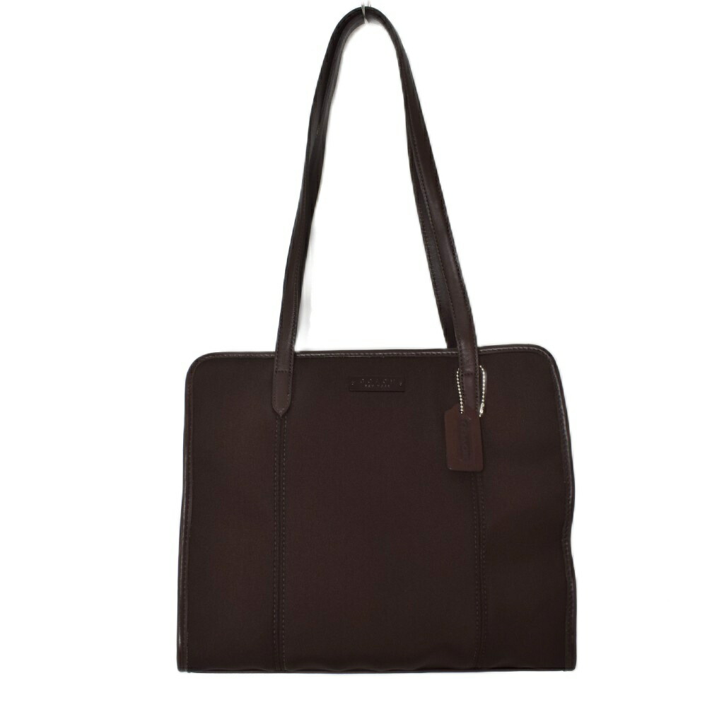 【中古】コーチ職 COACH トートバッグ ハンドバック 真四角 ロゴタイプ惹きつける 茶 赤銅色 レディース 【ベクター 古着】 251207