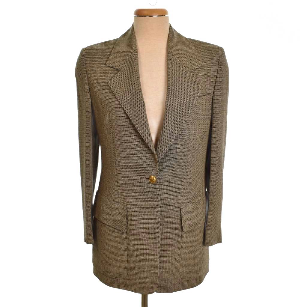 【中古】グッチ GUCCI テーラードジャケット フォーマル 背広 金名取り草 38 ベージュ 黒 207-0508-7245 レディース 【ベクター 古着】 251208