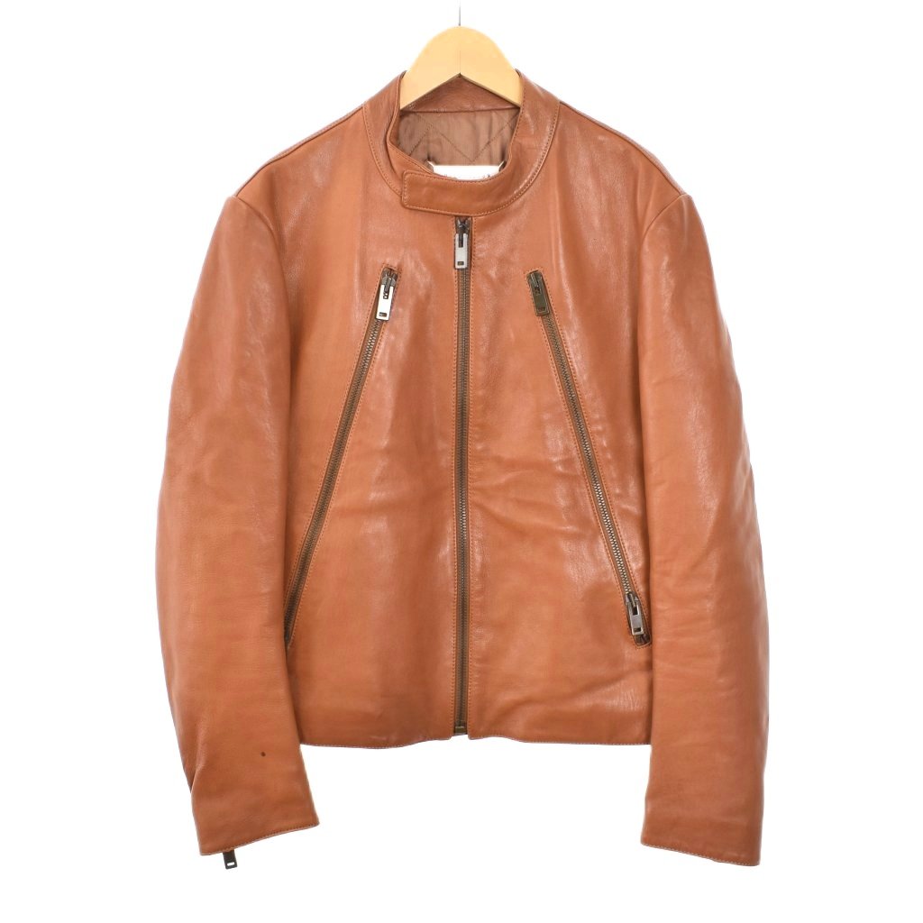 MaisonMargielaレザーシングルライダースジャケット 46 MaisonMargielaレザーシングルライダースジャケット 46 MaisonMargiela