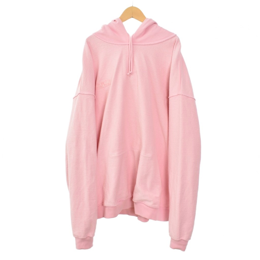 【中古】ヴェトモン ベトモン VETEMENTS 内部アウト ロゴタイプ刺? ティーシャツ パーカー フーディー L サクラ色 UA53固定ディスク280P メンズ 【ベクター 古着】 251229