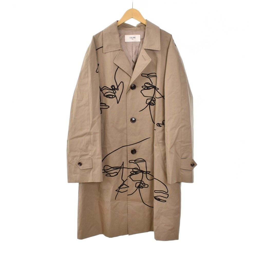 【中古】セリーヌ CELINE アーティストプリント マックコート トレンチコート 46 ベージュ 2M822460Q 【ベクトル 古着】 251228｜ブランド古着の買取販売ベクトル