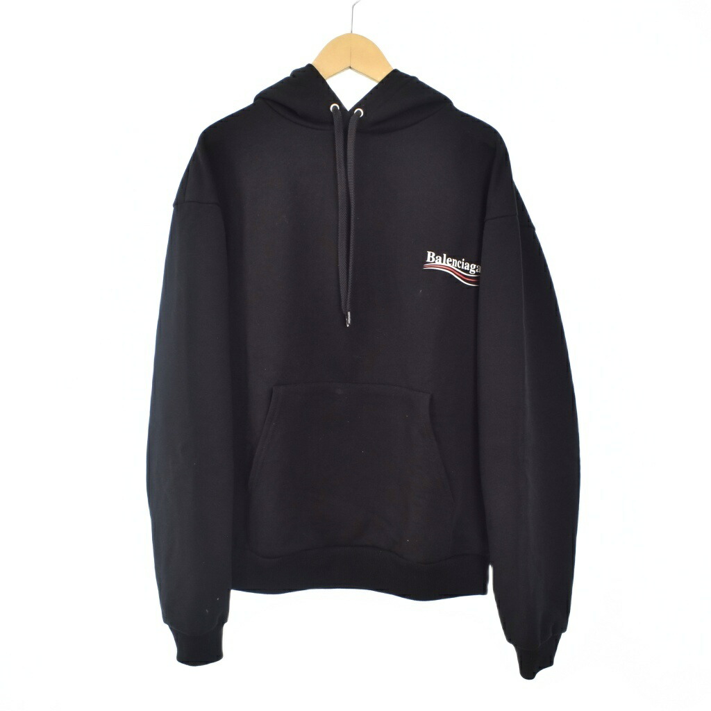 【中古】バレンシアガ BALENCIAGA 18年製 パーカー フーディー ロゴタイプ 刷り上げる S 黒 黒いこと 556145 ☆AA★ メンズ 【ベクター 古着】 251229