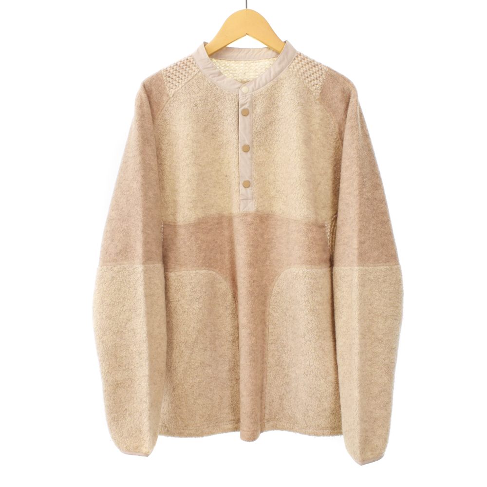 【中古】ホワイトマウンテニアリング White Mountaineering 23AW PATCH WORK PULLOVER パッチワーク プルオーバー ヘンリーネック 1 ベージュ WM2373514 ☆AA★ メンズ 【ベクトル 古着】 260122