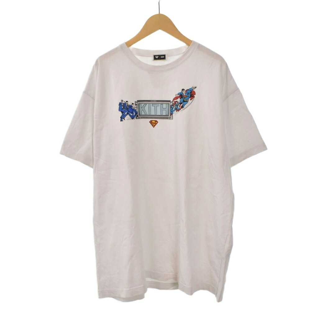 【中古】キスニューヨークシティ KITH NYC Superman Booth Vintage Tee スーパーマン Tシャツ 半袖 プリント L 白 ホワイト メンズ 【ベクトル 古着】 260131