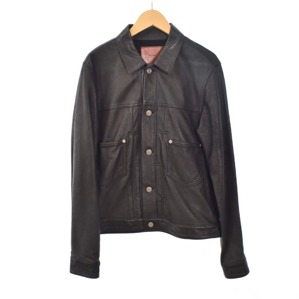 【中古】ザレターズ The Letters  19SS Western Work Jacket ウェスタンワークジャケット なめし革 羊革 S 黒 黒いこと SS19-LJ002 ☆AA★ メンズ 【ベクター 古着】 260204