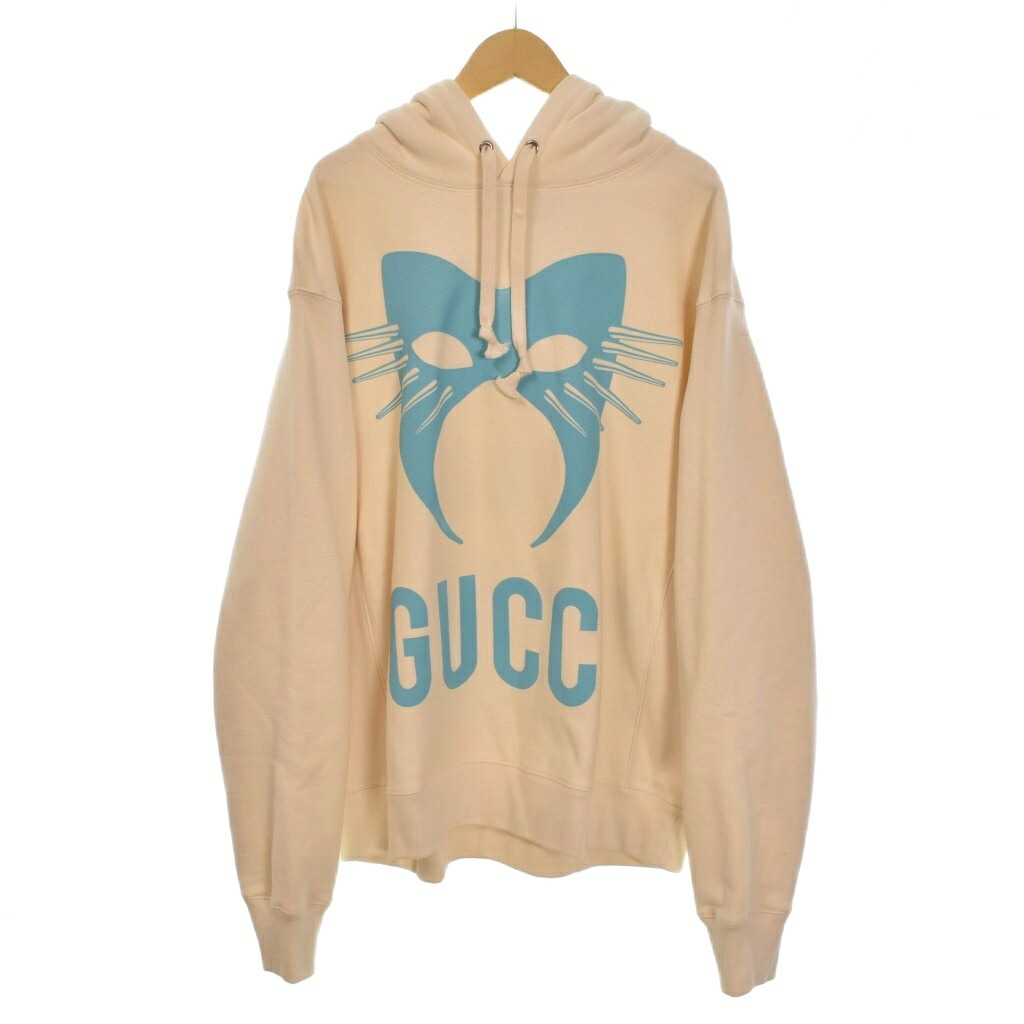 【中古】グッチ GUCCI 檄文 刷り上げる パーカー フーディー M 象牙色 569828 ☆AA★ メンズ 【ベクター 古着】 260207