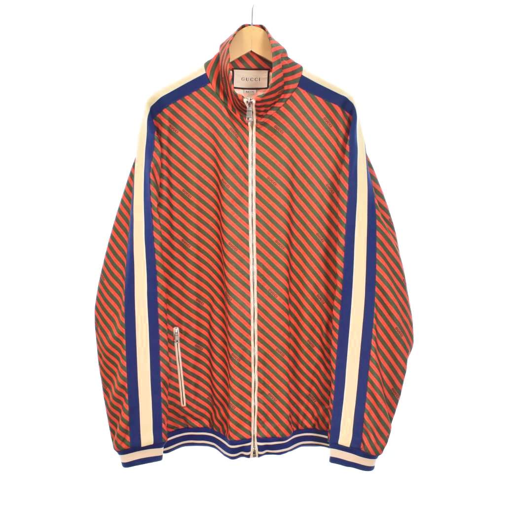 【中古】グッチ GUCCI STRIPED TRACK JACKET 縞模様 貨物自動車上衣 上衣 S 赤 赤いこと 575775 ☆AA★ メンズ 【ベクター 古着】 260205