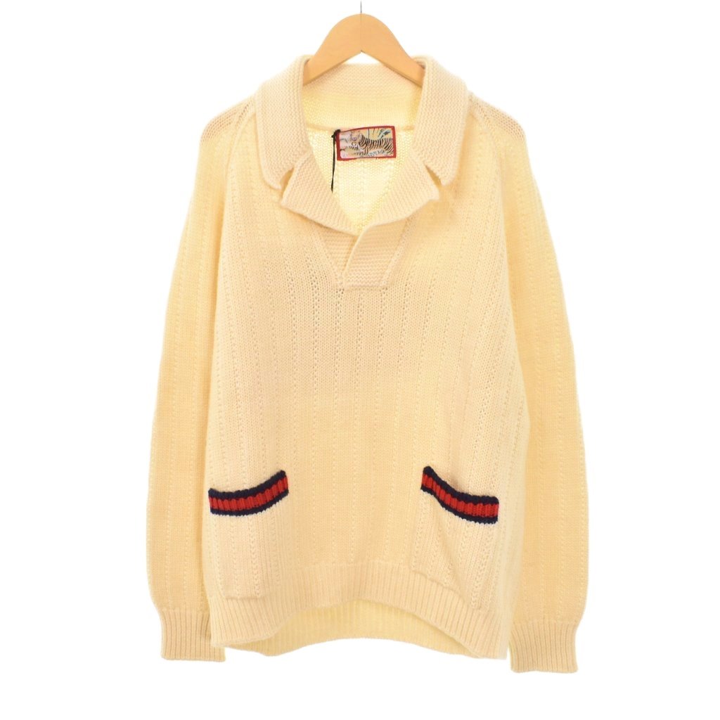 【中古】グッチ GUCCI 22SS シェリー酒伝達ルート 編み物 プルオーバー 虎刺? M 象牙色 686071 ☆AA★ メンズ 【ベクター 古着】 260205