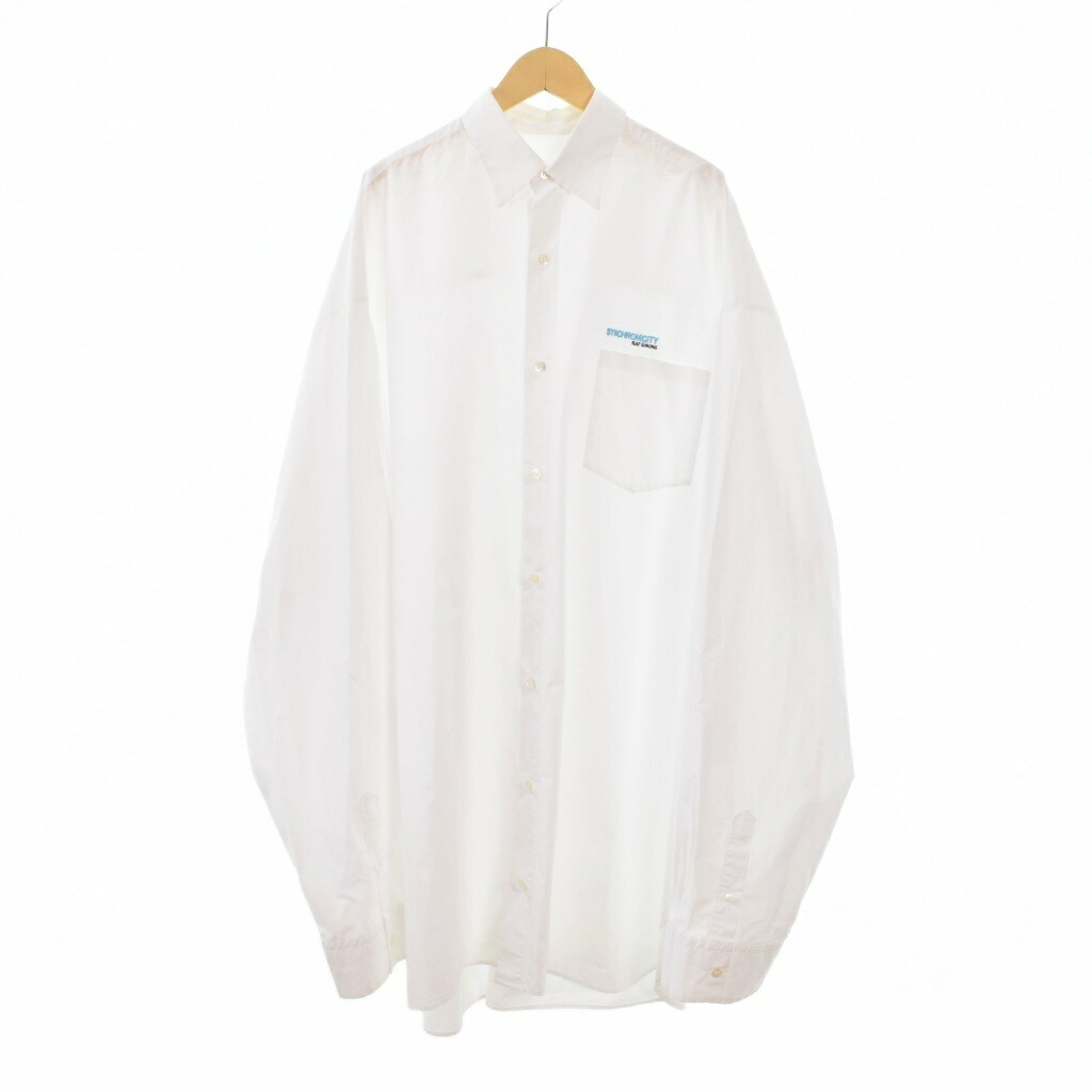 【中古】ラフシモンズ RAF SIMONS 21AW Extremely Big Synchronicity Shirt エクストリームリー ビッグ シンクロニシティ シャツ 46 白 ホワイト 212-M251 メンズ 【ベクトル 古着】 260218