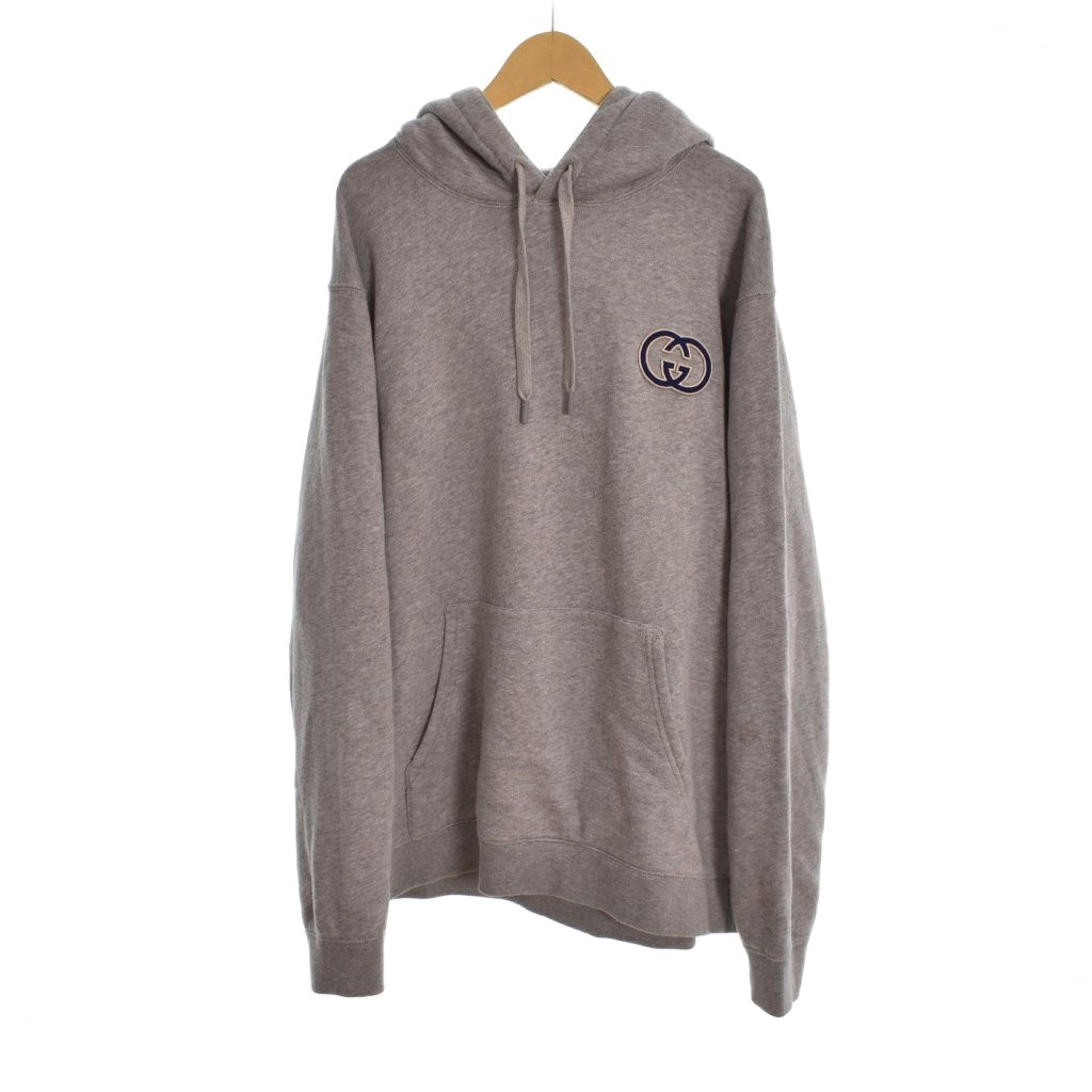 【中古】グッチ GUCCI 24SS GGインターロッキング パーカー フーディー XL 薄墨色 756649 メンズ 【ベクター 古着】 260226