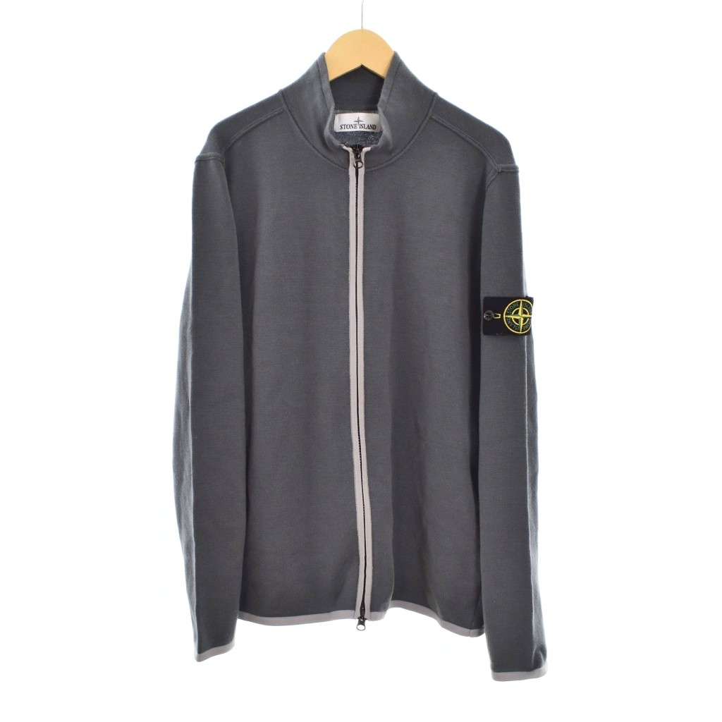 【中古】ストーンアイランド STONE ISLAND 編み物 上衣 ロゴタイプ継ぎ切れ ジップアップ 毛糸 M 薄墨色 7915503A1 ☆AA★ メンズ 【ベクター 古着】 260301
