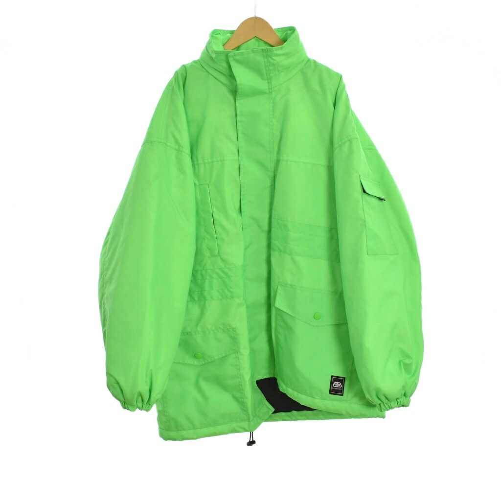 【中古】バレンシアガ BALENCIAGA 19年製 ナイロン フード 中綿 ジャケット 44 緑 グリーン 602432 ☆AA★ メンズ 【ベクトル 古着】 260308
