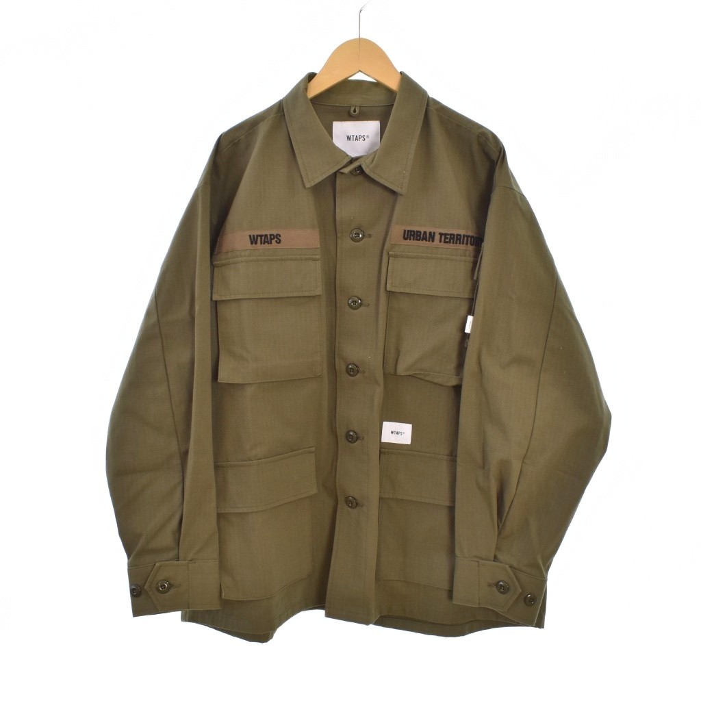 【中古】ダブルタップス WTAPS 20AW JUNGLE LS/NYCO RIPSTOP.CORDURA ジャングル ロングスリーブ シャツ リップストップ ミリタリー 2 カーキ 202WVDT-SHM01 ☆AA★ メンズ 【ベクトル 古着】 260311