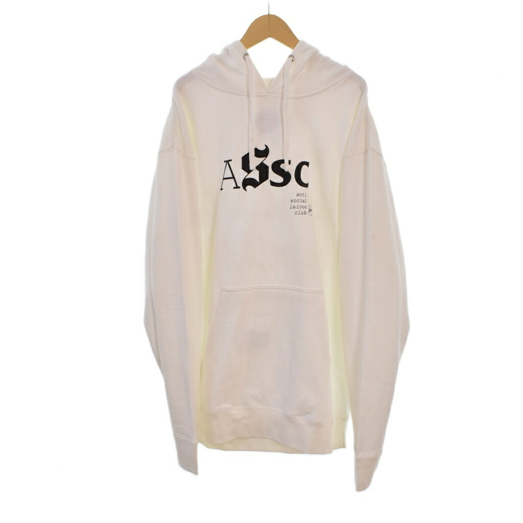 【中古】未当て嵌める品 フラグメントデザイン FRAGMENT DESIGN アンチソーシャルソーシャルクラブ ANTI SOCIAL SOCIAL CLUB パーカー フーディー L 白 白いこと ☆AA★ メンズ 【ベクター 古着】 260311