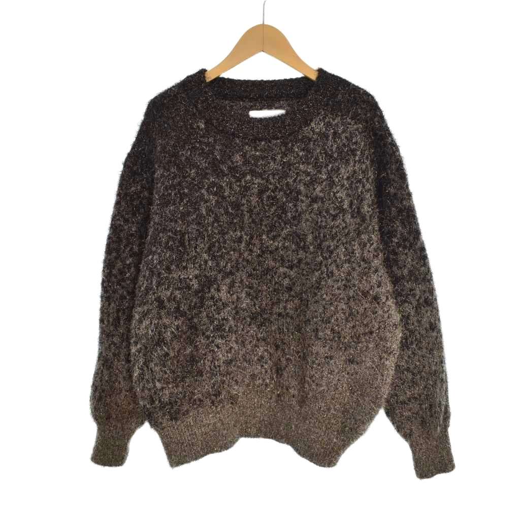 【中古】シュタイン ssstein GLITTER FUR KNIT GRADATION CREW NECK LS/ グリッター 毛革 編み物 プルオーバー 長袖 S 薄墨色 ST.1014 メンズ 【ベクター 古着】 260315