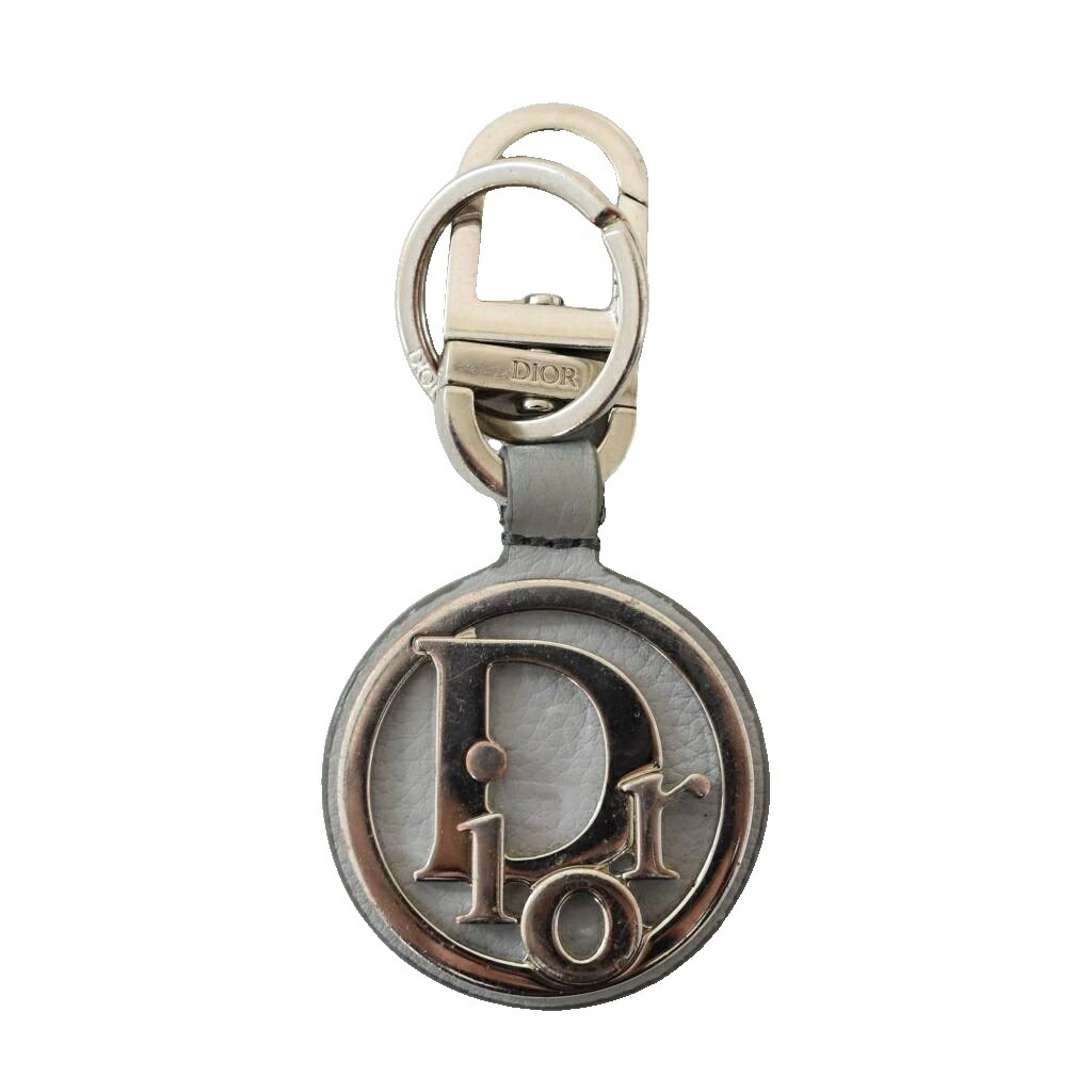 【中古】クリスチャンディオール Dior D-TOUCH キーホルダー 手当たり輪っか オブ漏れる ロゴタイプ一皿 しろがね色 薄墨色 薄墨色 23-MA-1202 メンズ 【ベクター 古着】 260331