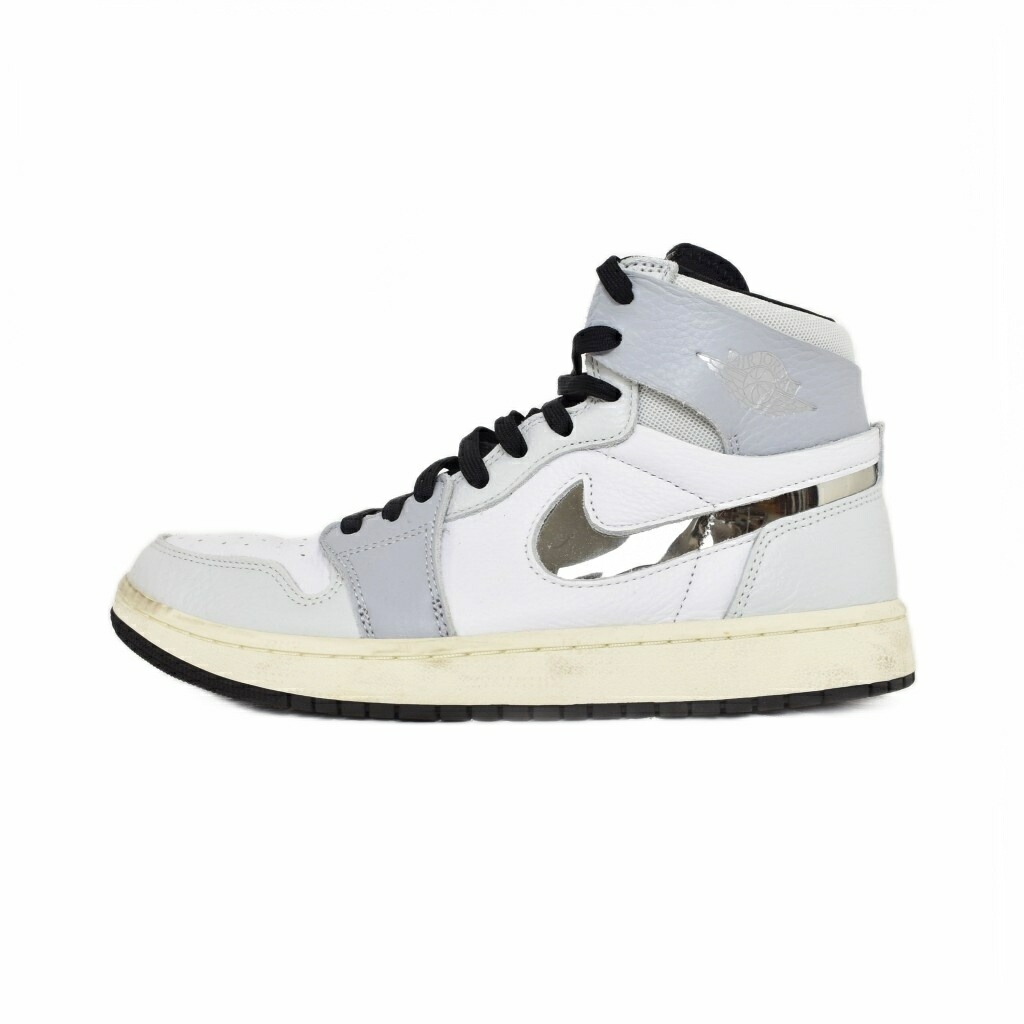 【中古】ナイキ NIKE Women\u0027s Air Jordan 1 High Zoom CMFT 2 Chrome Swoosh ウィメンズ エアジョーダン1 御機嫌 望遠レンズ クロームスウッシュ スニーカー US10.5 薄墨色 FJ4652-100 ☆AA★ メンズ 【ベクター 古着】 260407