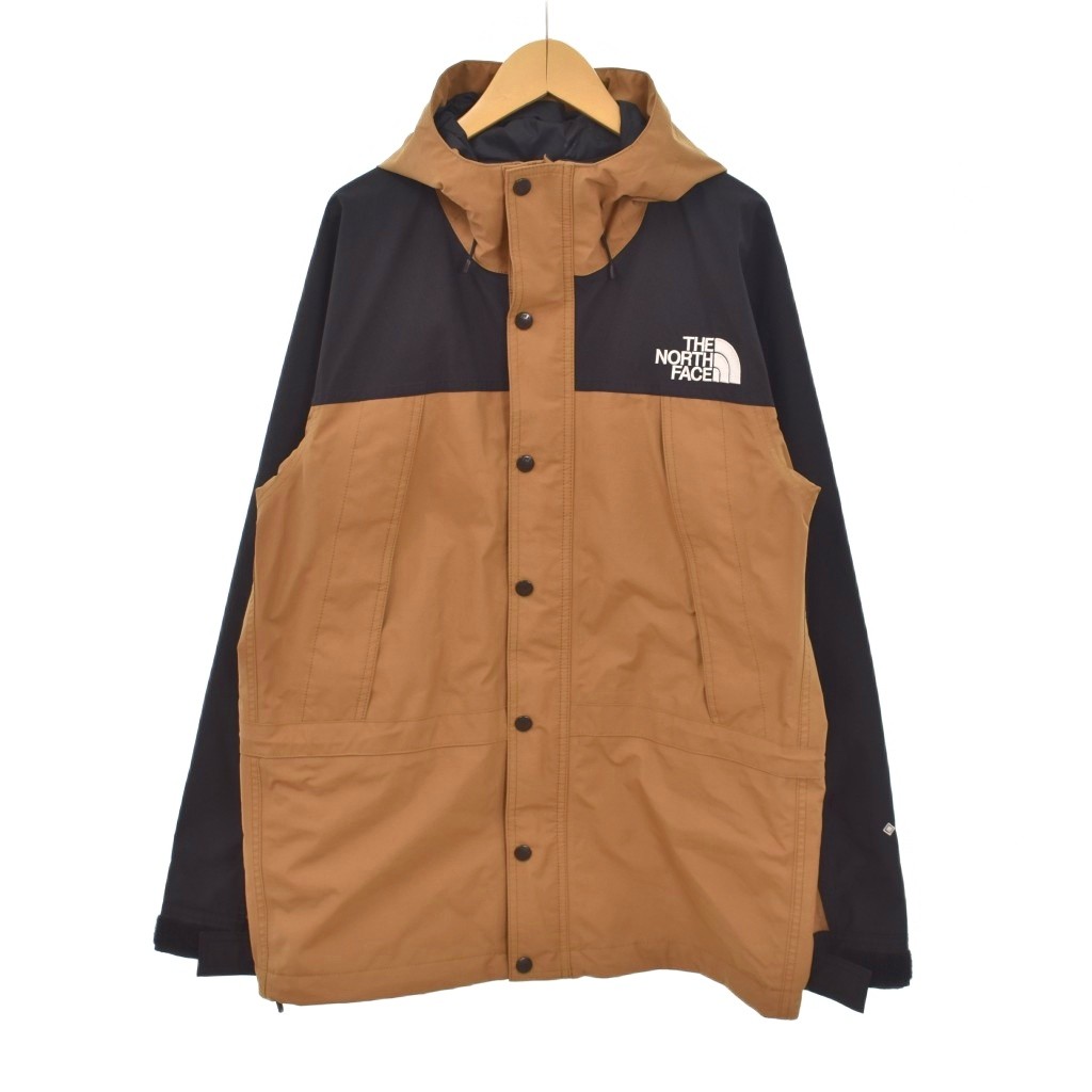 【中古】ザノースフェイス THE NORTH FACE GORE-TEX Mountain Light Jacket お山パーカー ナイロン上衣 ロゴタイプ刺しゅう M 黒 黒いこと ベージュ NP11834 メンズ 【ベクター 古着】 260417