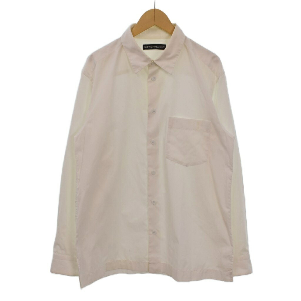 【中古】イッセイミヤケ ISSEY MIYAKE ティーシャツ 長袖 襟付き添い人 無地 向こう正面名取り草 胸隠し 2 白 白いこと ME83FJ250 メンズ 【ベクター 古着】 260416